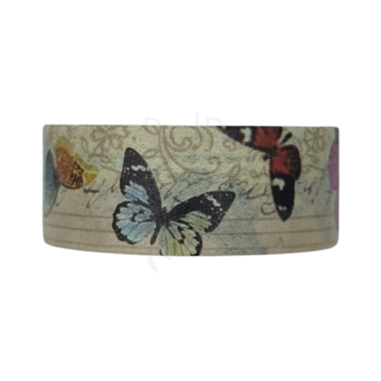 Taśma washi - Motyle retro - 15mm