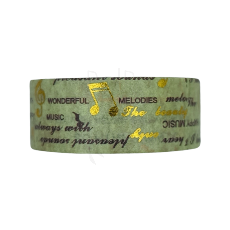 Taśma washi - Muzyka złote nuty - 15mm