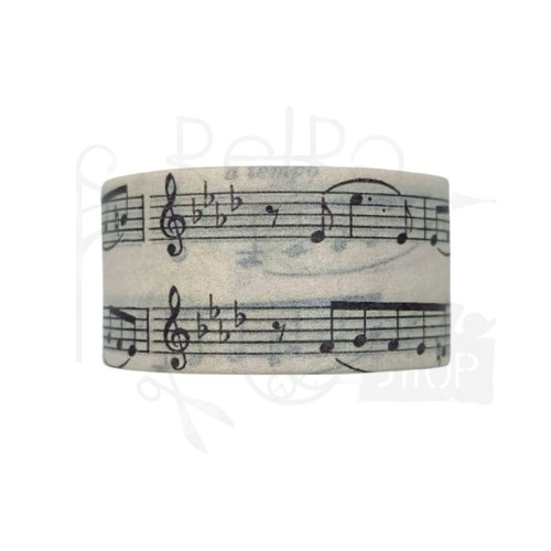 Taśma washi - Nuty retro - 20mm