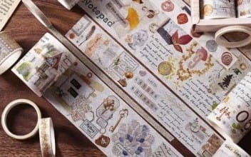 Taśma washi - Delikatny ornament retro - 5mm