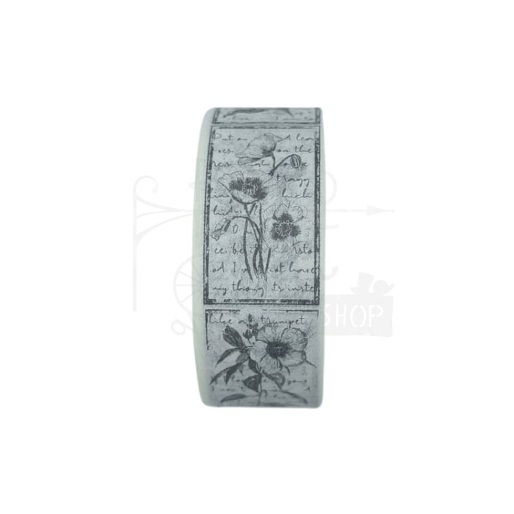 Taśma washi - Etykiety z kwiatami - 15mm