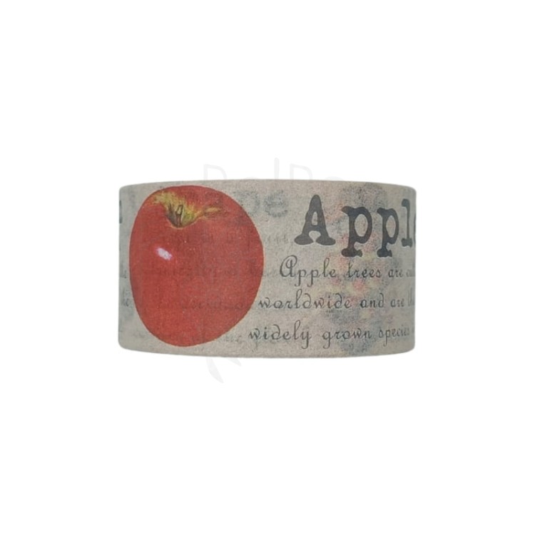 Taśma washi - Motywy roślinne i napisy retro - 20mm