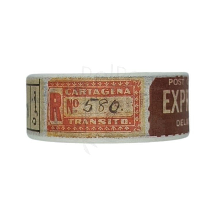 Taśma washi - Etykiety pocztowe retro - 15mm