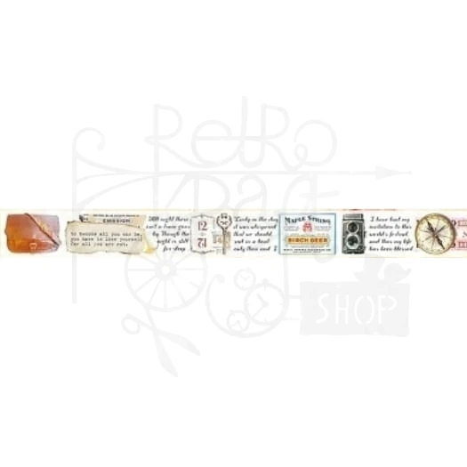 Taśma washi - Elementy i napisy retro - 20mm