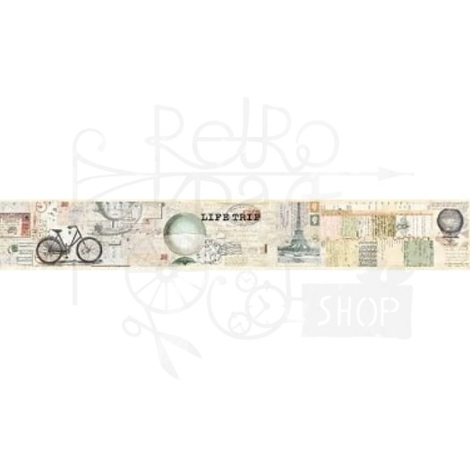 Taśma washi - Elementy i napisy retro - 25mm