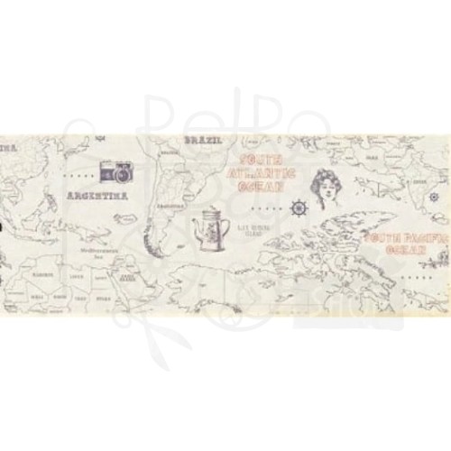 Taśma washi - Mapa retro - 75mm