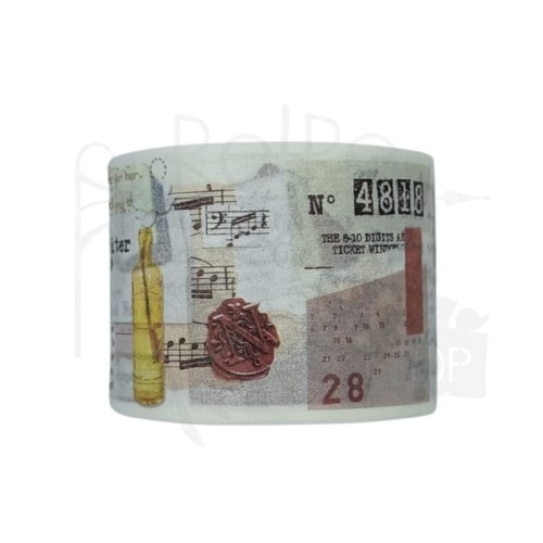 Taśma washi - Elementy i napisy retro - 30mm