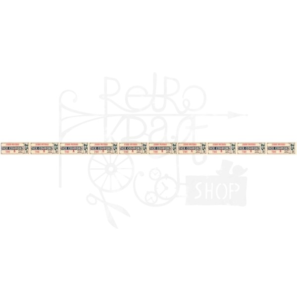 Taśma washi - Bilety kupony retro - 15mm
