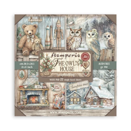 Zestaw papierów jednostronnych do scrapbookingu 20x20 The Owl’s House 22 arkusze SBBSXB16 Stamperia