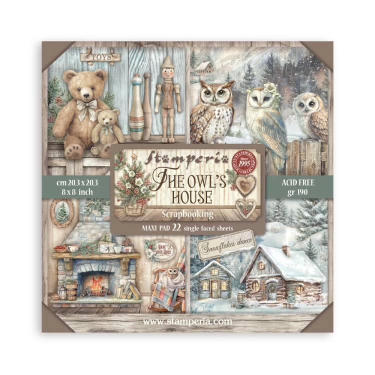Zestaw papierów jednostronnych do scrapbookingu 20x20 The Owl’s House 22 arkusze SBBSXB16 Stamperia