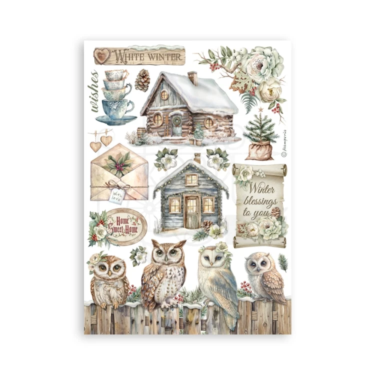 Papier washi A5 The Owl’s House 8 Ark SBW23 Stamperia