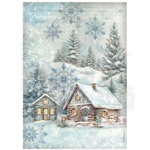 Papier ryżowy do decoupage A4 The Owl’s House Chatka DFSA41053 Stamperia