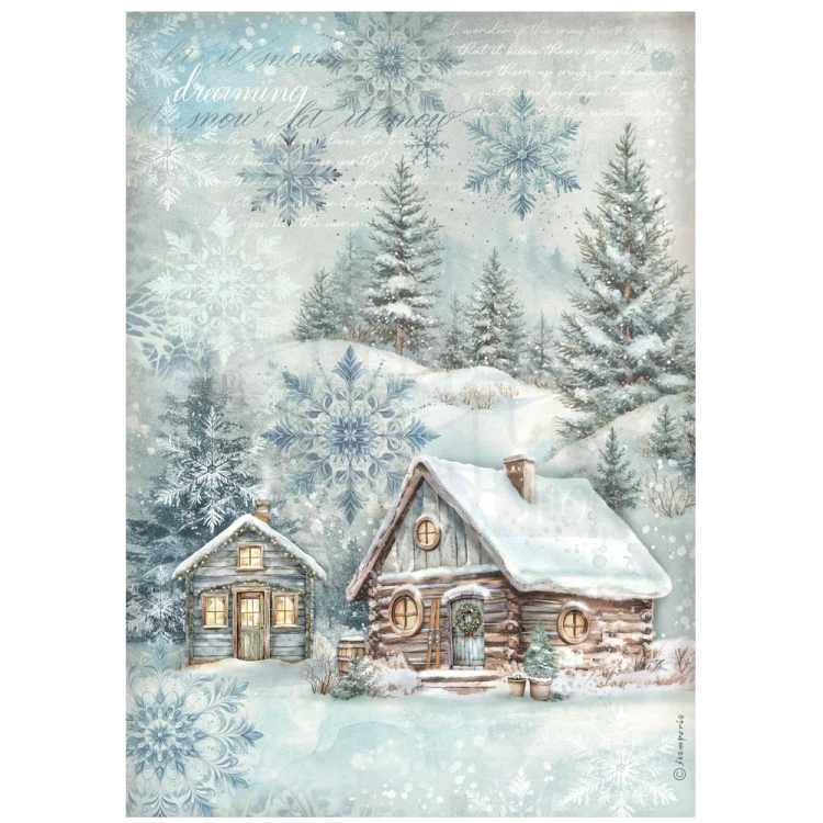 Papier ryżowy do decoupage A4 The Owl’s House Chatka DFSA41053 Stamperia