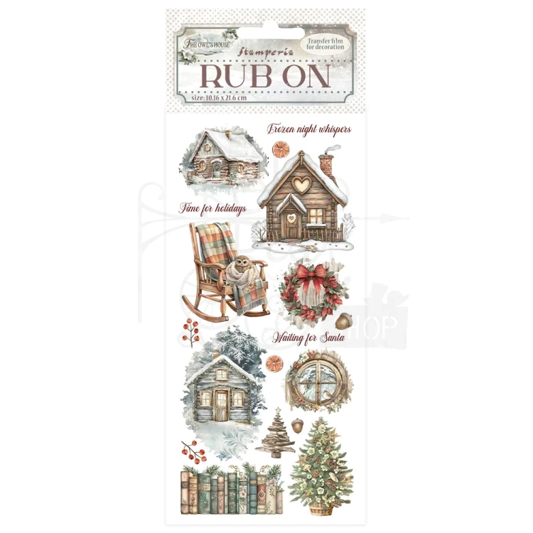 Rub-on transfer 10x21.6cm The Owl’s House Chatka DFLRB178 Stamperia