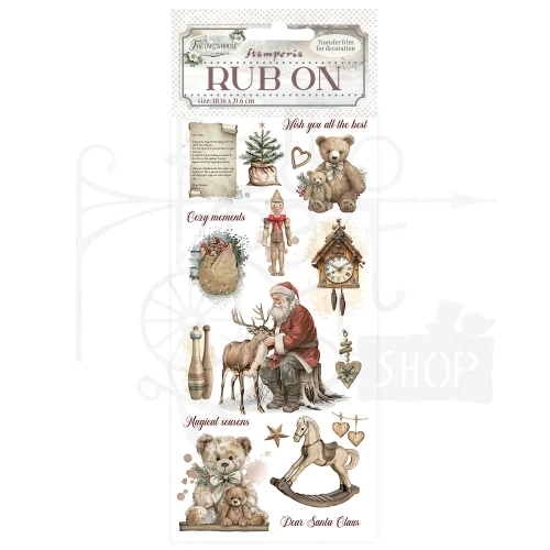 Rub-on transfer 10x21.6cm The Owl’s House Miś Teddy DFLRB179 Stamperia