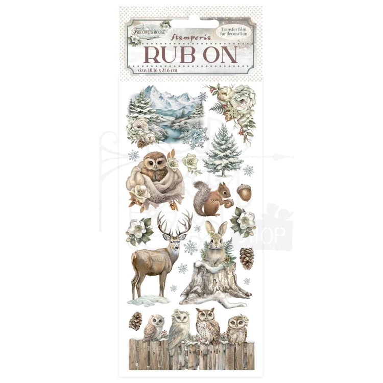Rub-on transfer 10x21.6cm The Owl’s House Dzika Fauna DFLRB180 Stamperia