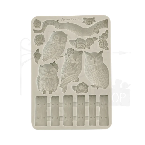 Foremka silikonowa A5 The Owl’s House Sowy I Gałązki KACMA585 Stamperia