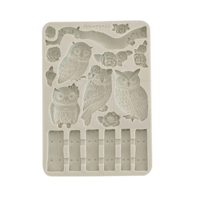 Foremka silikonowa A5 The Owl’s House Sowy I Gałązki KACMA585 Stamperia