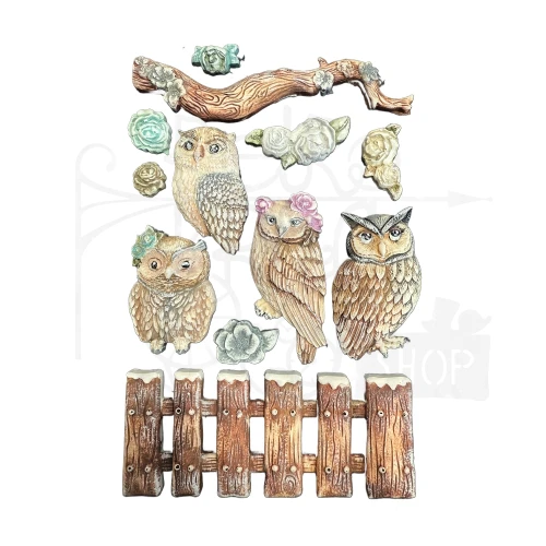 Foremka silikonowa A5 The Owl’s House Sowy I Gałązki KACMA585 Stamperia