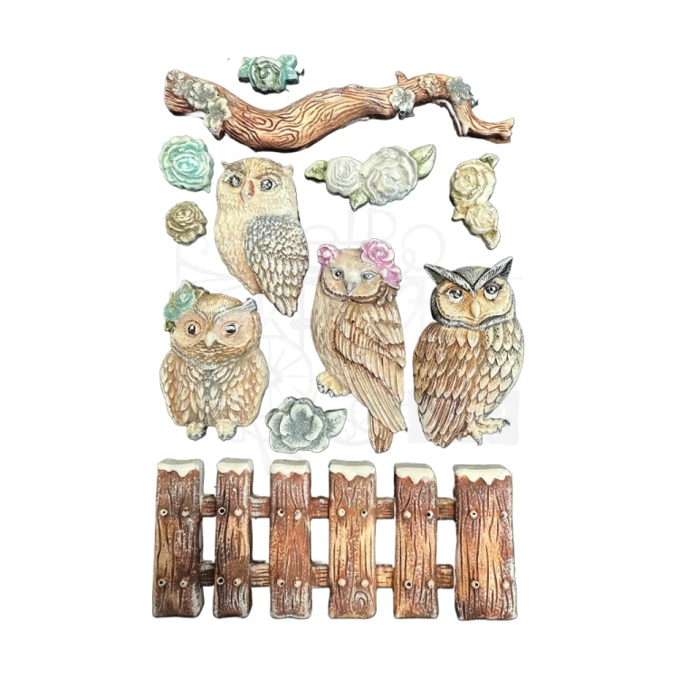 Foremka silikonowa A5 The Owl’s House Sowy I Gałązki KACMA585 Stamperia