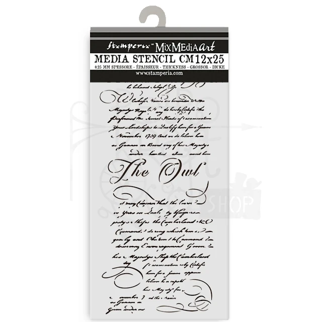 Szablon maska 12x25cm The Owl’s House List KSTDL126 Stamperia