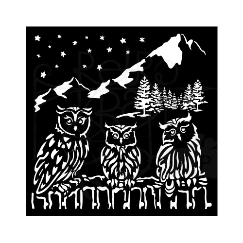 Szablon maska 18x18cm The Owl’s House Sowy KSTDQ125 Stamperia