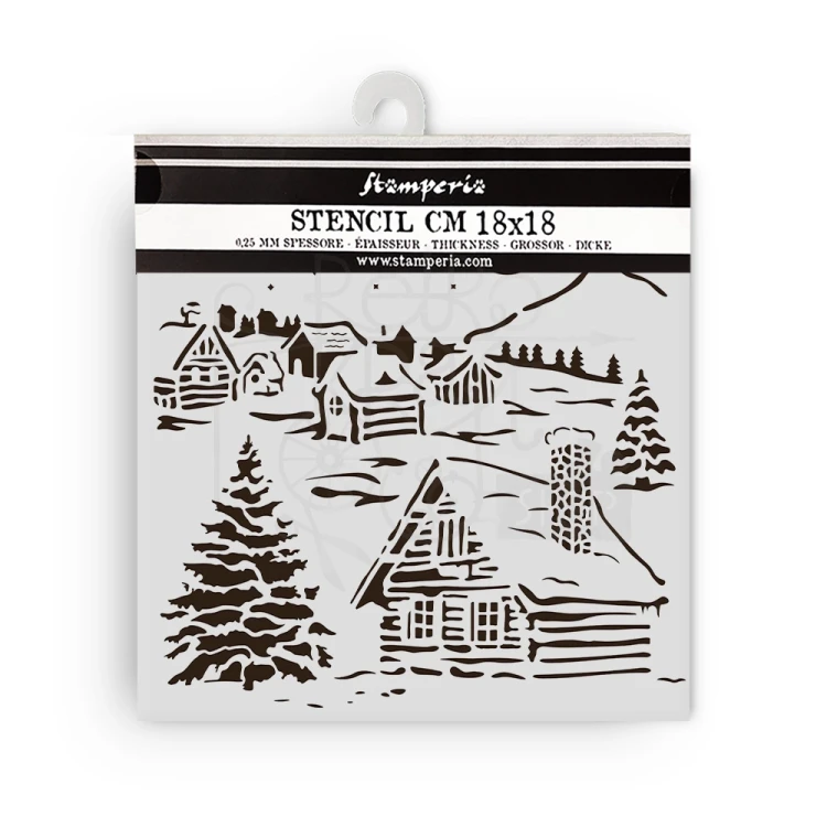 Szablon maska 18x18cm The Owl’s House Chatka KSTDQ126 Stamperia
