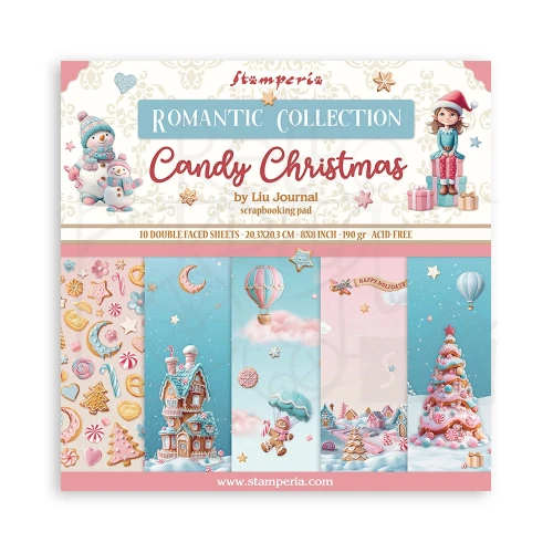 Zestaw papierów do scrapbookingu 20x20 Candy Christmas SBBS129 Stamperia