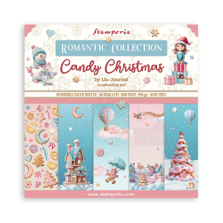 Zestaw papierów do scrapbookingu 20x20 Candy Christmas SBBS129 Stamperia