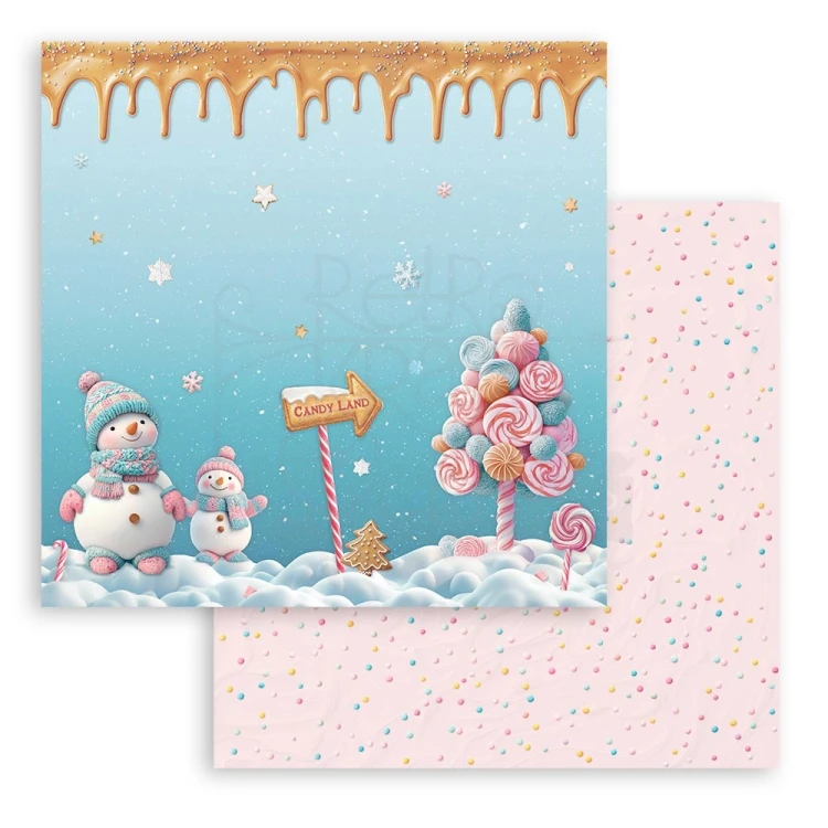 Zestaw papierów do scrapbookingu 20x20 Candy Christmas SBBS129 Stamperia