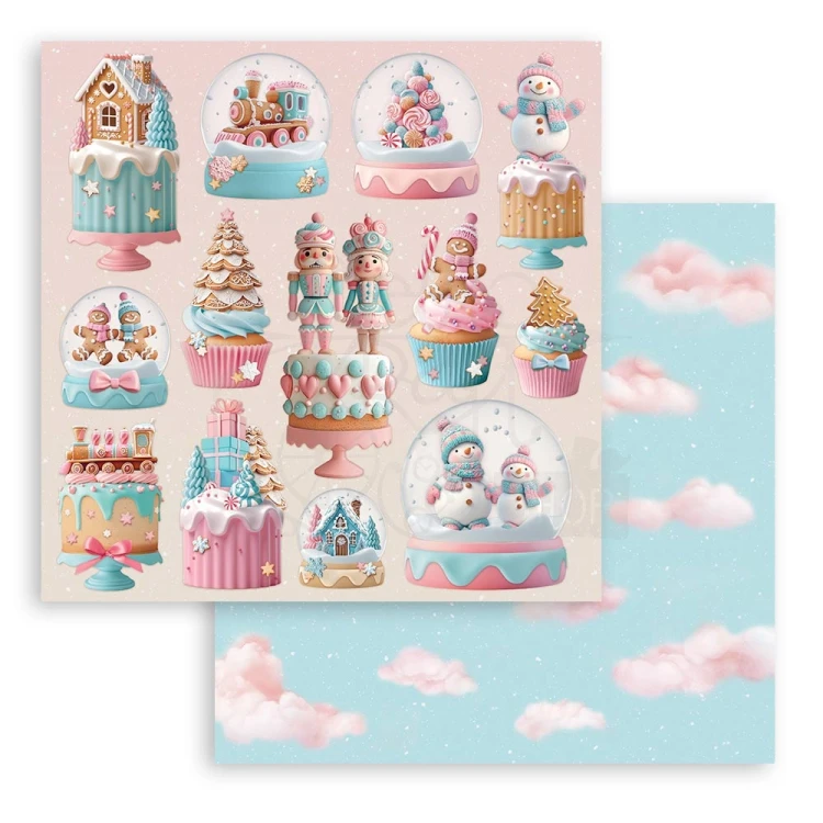 Zestaw papierów do scrapbookingu 20x20 Candy Christmas SBBS129 Stamperia