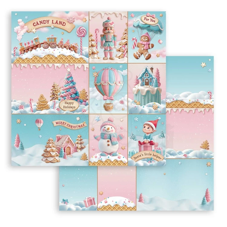 Zestaw papierów do scrapbookingu 20x20 Candy Christmas SBBS129 Stamperia