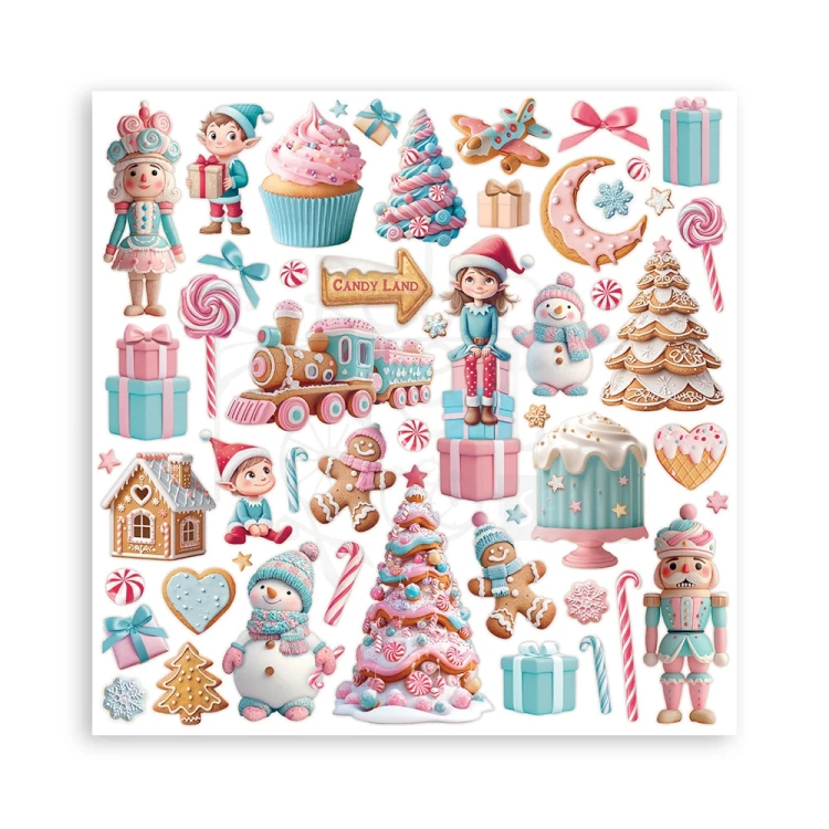 Zestaw papierów do scrapbookingu 20x20 Candy Christmas SBBS129 Stamperia