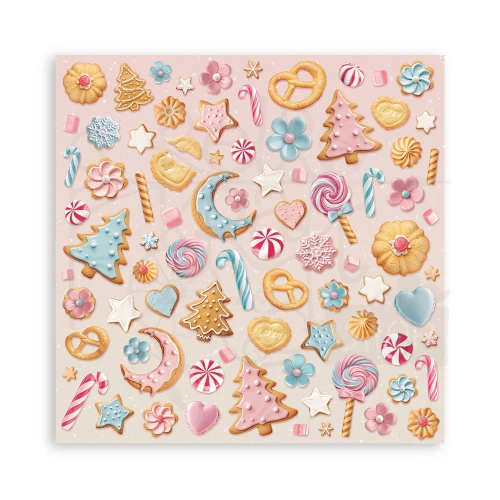 Zestaw papierów jednostronnych do scrapbookingu 20x20 Candy Christmas 22 arkusze SBBSXB15 Stamperia