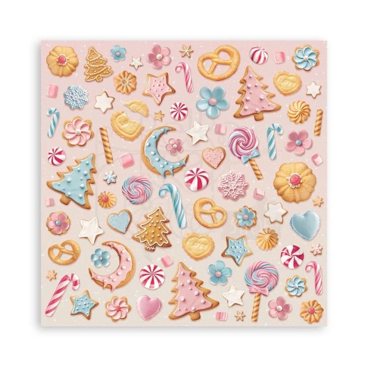 Zestaw papierów jednostronnych do scrapbookingu 20x20 Candy Christmas 22 arkusze SBBSXB15 Stamperia