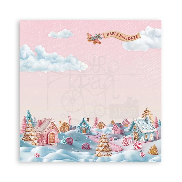 Zestaw papierów jednostronnych do scrapbookingu 20x20 Candy Christmas 22 arkusze SBBSXB15 Stamperia
