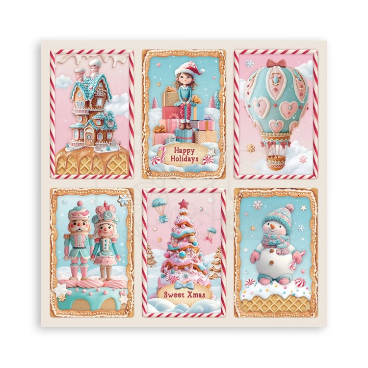 Zestaw papierów jednostronnych do scrapbookingu 20x20 Candy Christmas 22 arkusze SBBSXB15 Stamperia