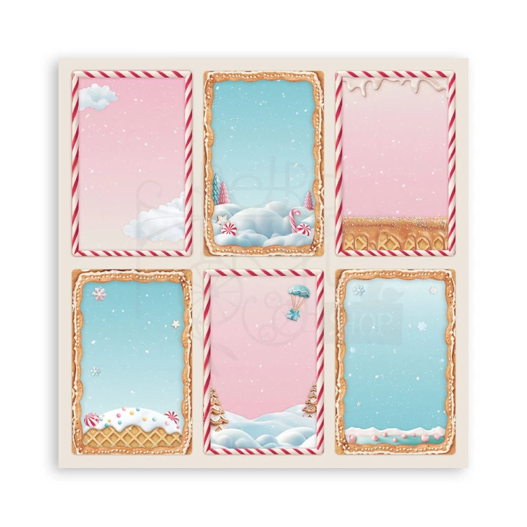 Zestaw papierów jednostronnych do scrapbookingu 20x20 Candy Christmas 22 arkusze SBBSXB15 Stamperia