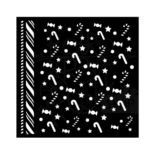 Szablon maska 18x18cm Candy Christmas Wzorek Słodki KSTDQ124 Stamperia