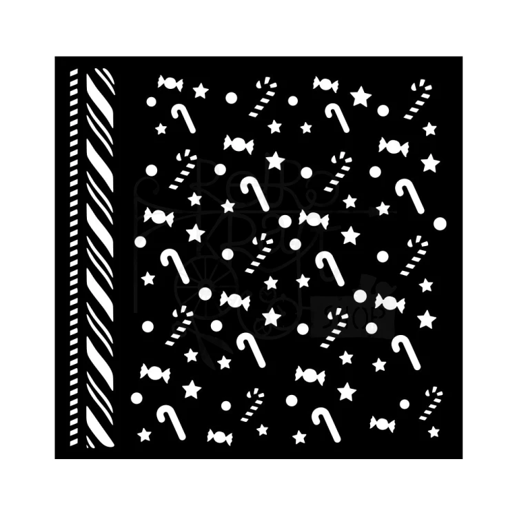 Szablon maska 18x18cm Candy Christmas Wzorek Słodki KSTDQ124 Stamperia
