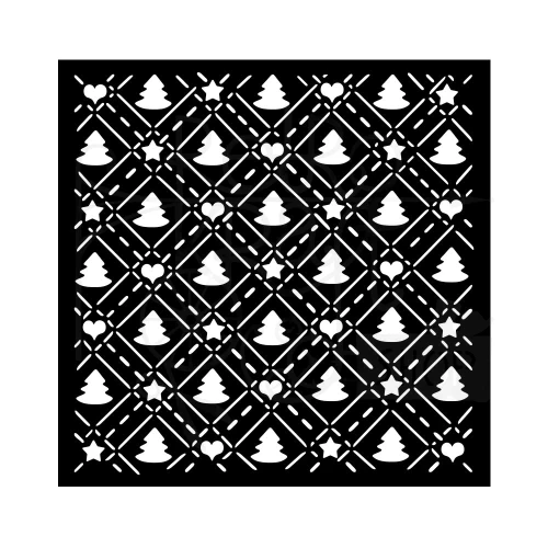 Szablon maska 18x18cm Candy Christmas Wzorek Choinki KSTDQ123 Stamperia