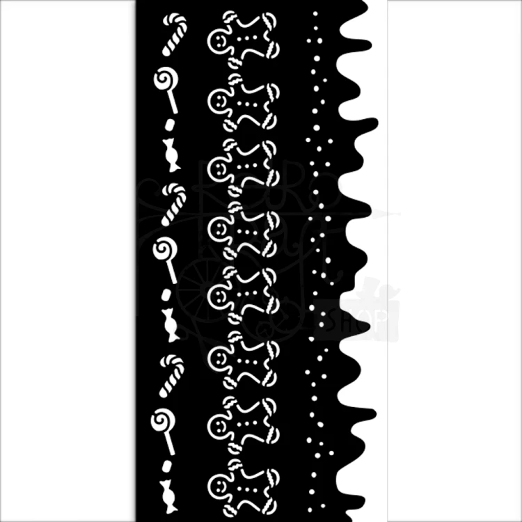 Szablon maska 12x25cm Candy Christmas Paski KSTDL125 Stamperia
