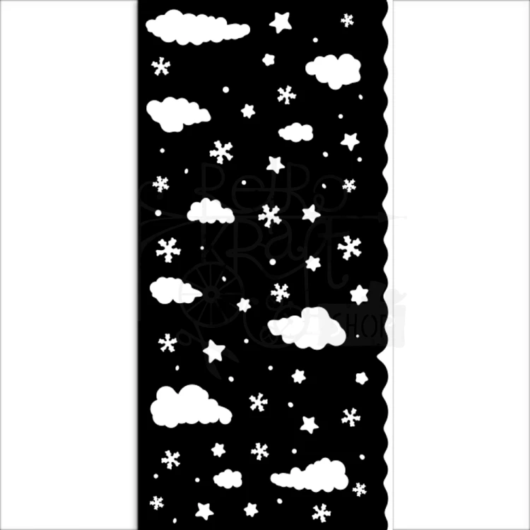 Szablon maska 12x25cm Candy Christmas Chmurki KSTDL124 Stamperia