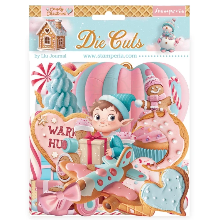 Ozdoby kształty tekturowe Die Cuts Candy Christmas DFLDC118 Stamperia