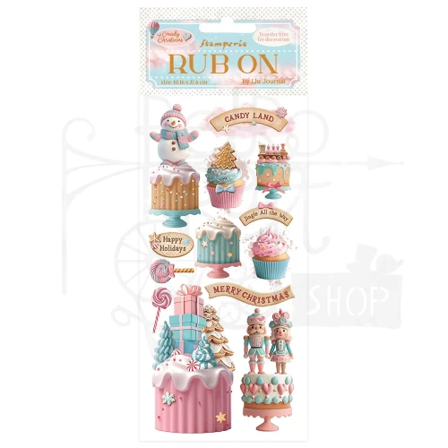 Rub-on transfer 10x21.6cm Candy Christmas Ciastka DFLRB175 Stamperia
