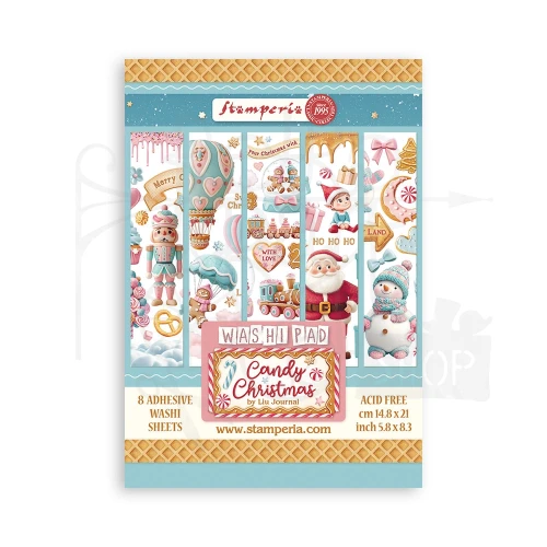 Papier washi A5 Candy Christmas 8 Ark SBW22 Stamperia