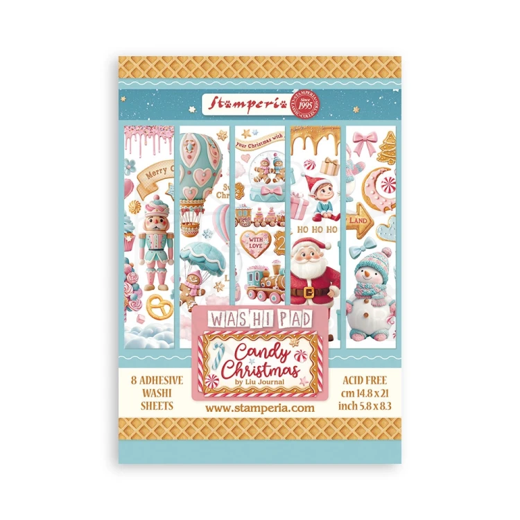 Papier washi A5 Candy Christmas 8 Ark SBW22 Stamperia