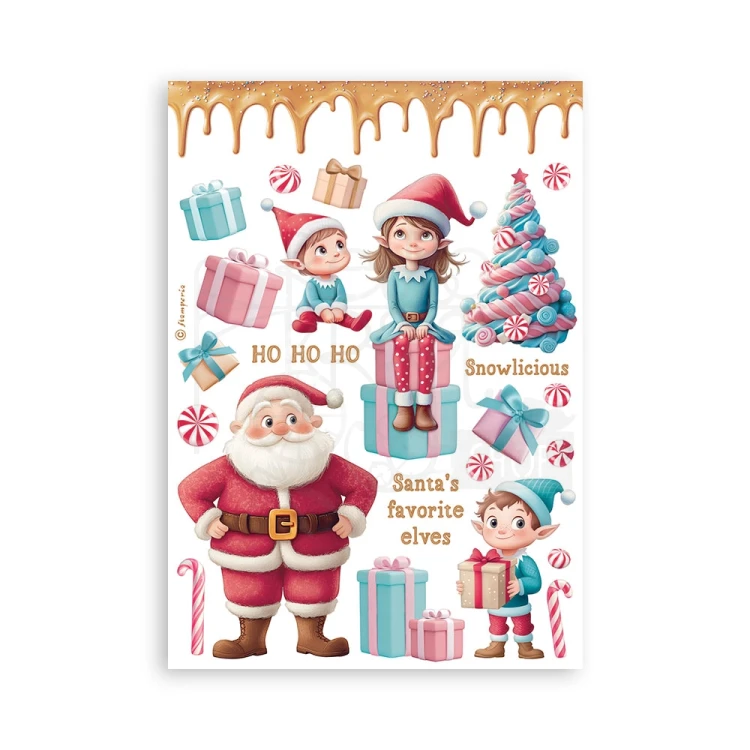 Papier washi A5 Candy Christmas 8 Ark SBW22 Stamperia