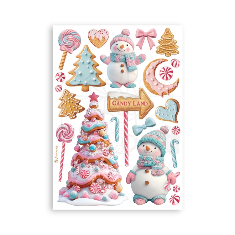 Papier washi A5 Candy Christmas 8 Ark SBW22 Stamperia