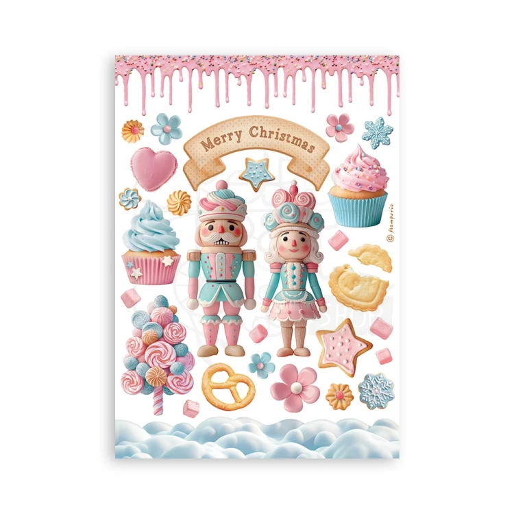 Papier washi A5 Candy Christmas 8 Ark SBW22 Stamperia